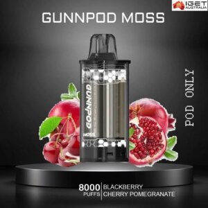 GUNNPOD MOSS – BLACKBERRY CHERRY POMEGRANATE – 8000 PUFFS – POD ONLY