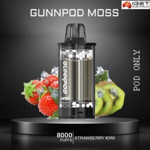 GUNNPOD MOSS – STRAWBERRY KIWI ICE – 8000 PUFFS – POD ONLY