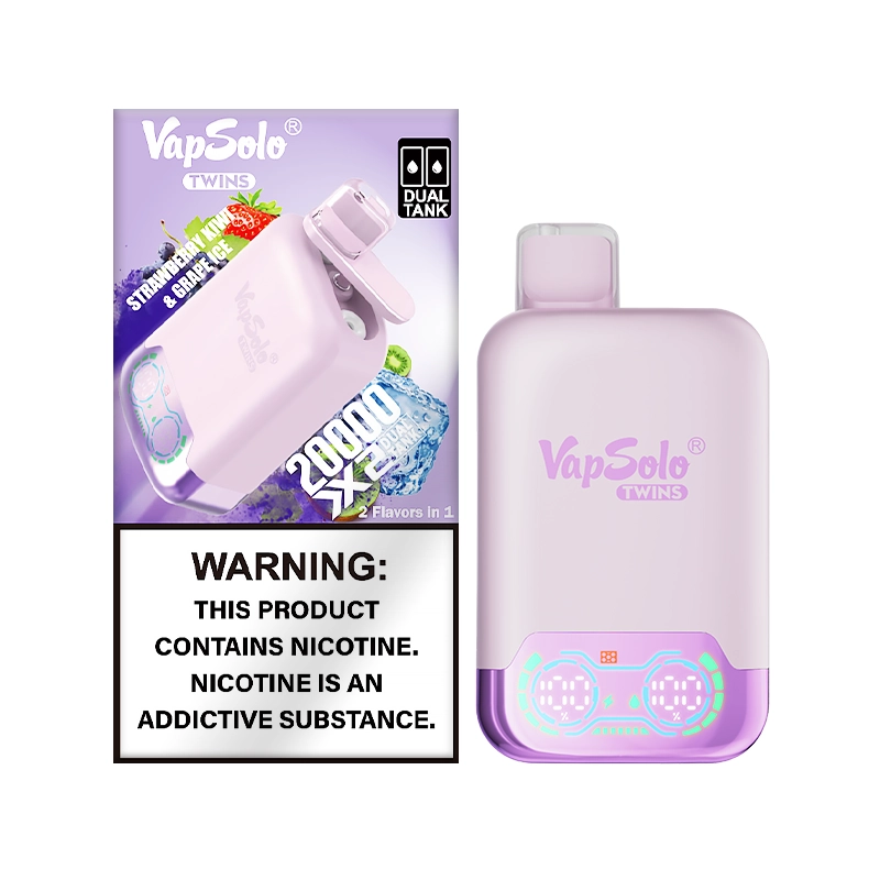 VapSolo Twins 20000 Puffs Grape Ice & Strawberry Kiwi