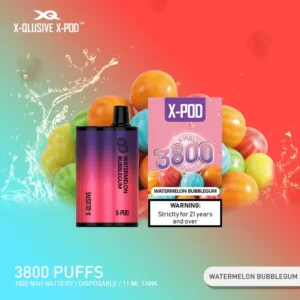 X-QLUSIVE X-POD WATERMELON BUBBLEGUM – 3800 PUFFS